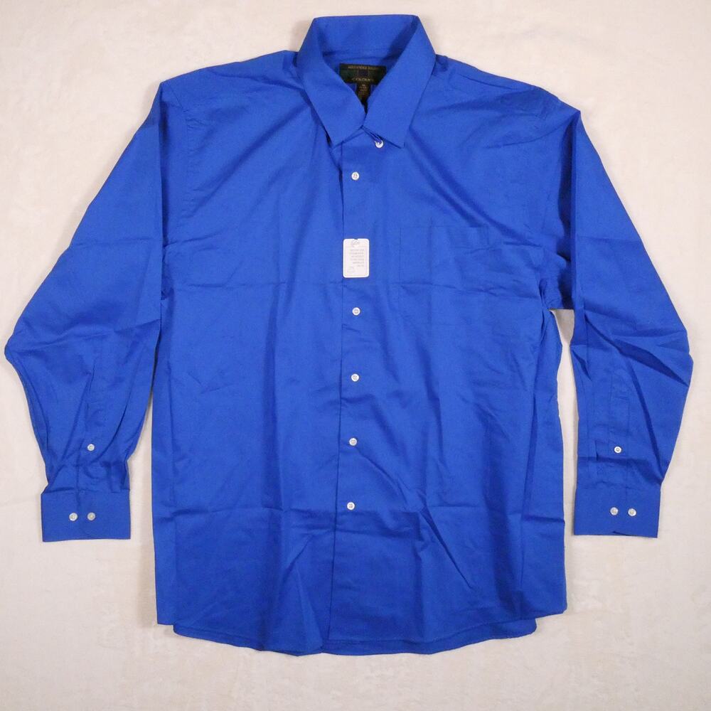 Alexander Julian Colours Blue Button Down Shirt Size XL 17-17.5 34/35 Formal NWT